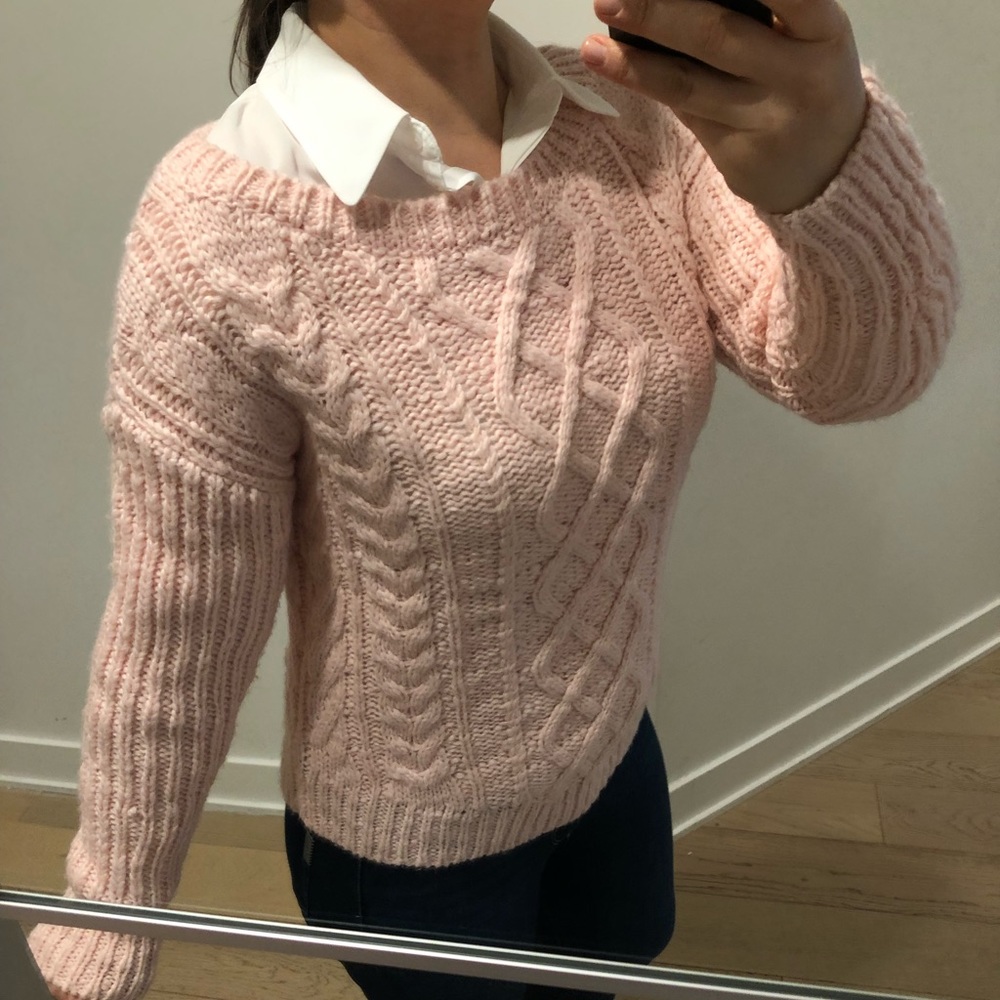 Banana Republic blush pink sweater chunky top XS S - Picture 3 of 4